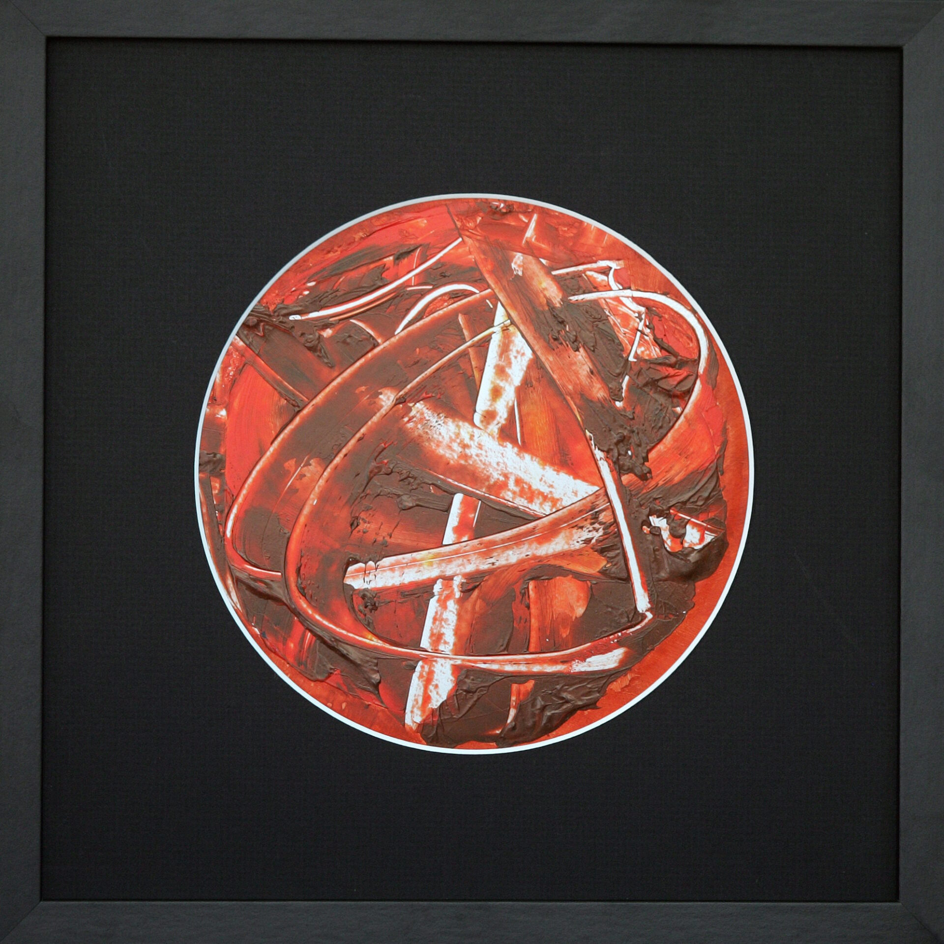 Acryliques – Petits formats – U-Got N°105 diam.16cm cadre_26x26cm Août 2020