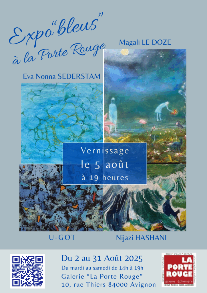 Affiche réalisée dans le cadre de l'exposition "Bleus à la Porte Rouge"