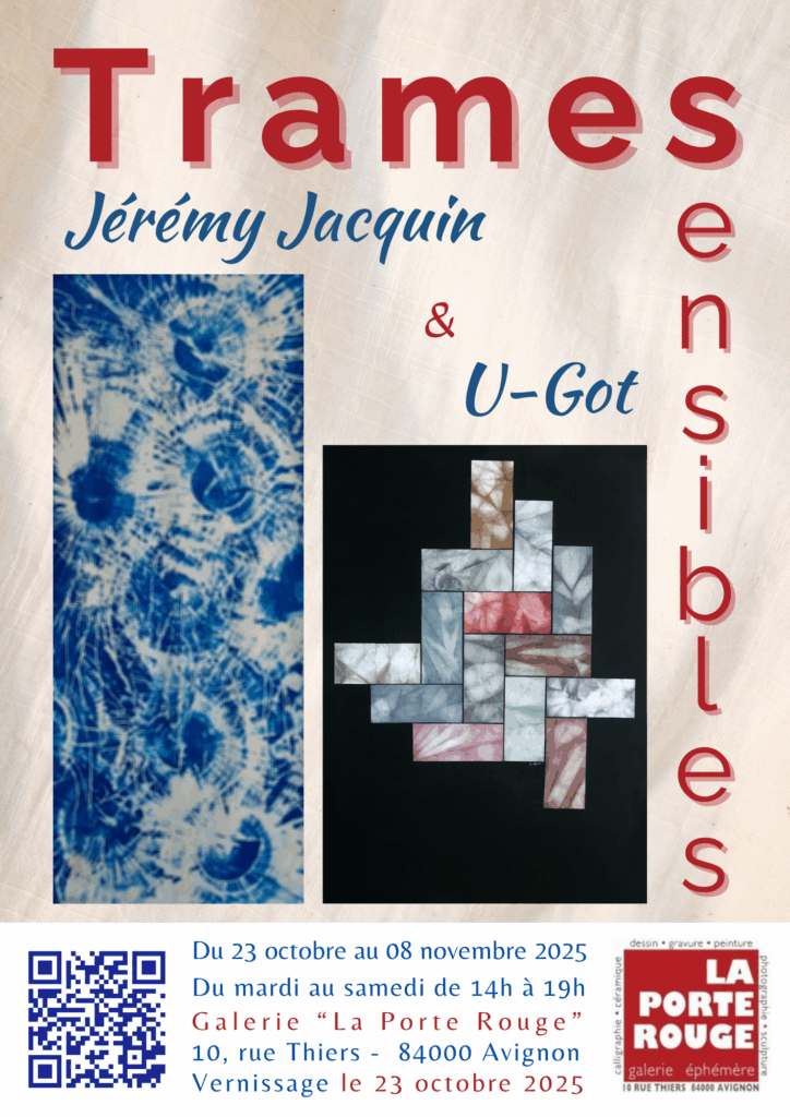 Trames sensibles Affiche Exposition Octobre 2025 Galerie de la Porte Rouge