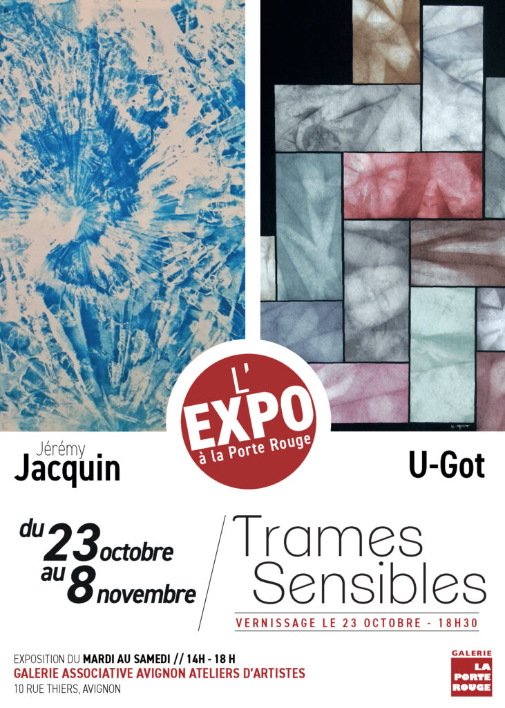 Trames sensibles Affiche Exposition Octobre 2025 Galerie de la Porte Rouge